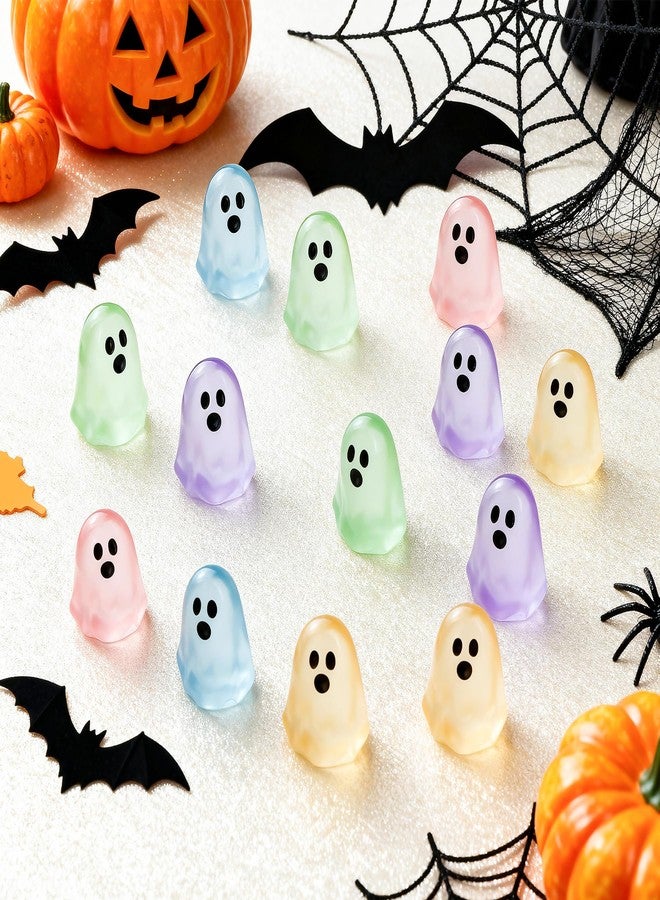 AuraGlaze 50pcs Halloween Mini Ghosts Figures, Small Little Resin Ghost, Tiny Ghost in The Dark Miniature Figurines for Halloween,Plant Pot Landscape,Garden Party Decor - Image 4